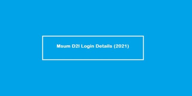 Msum D2l Login